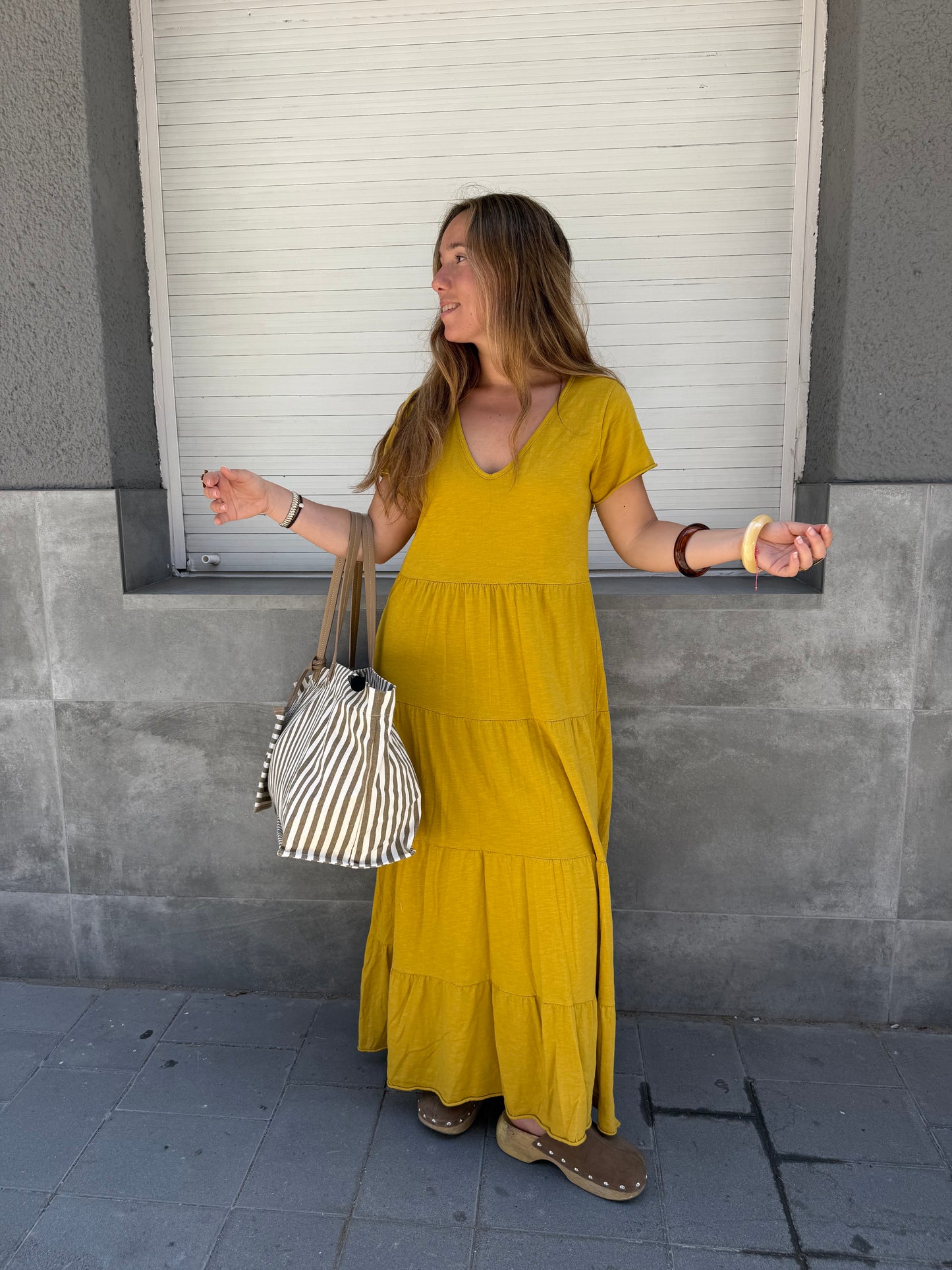 Vestido Algodón Franjas