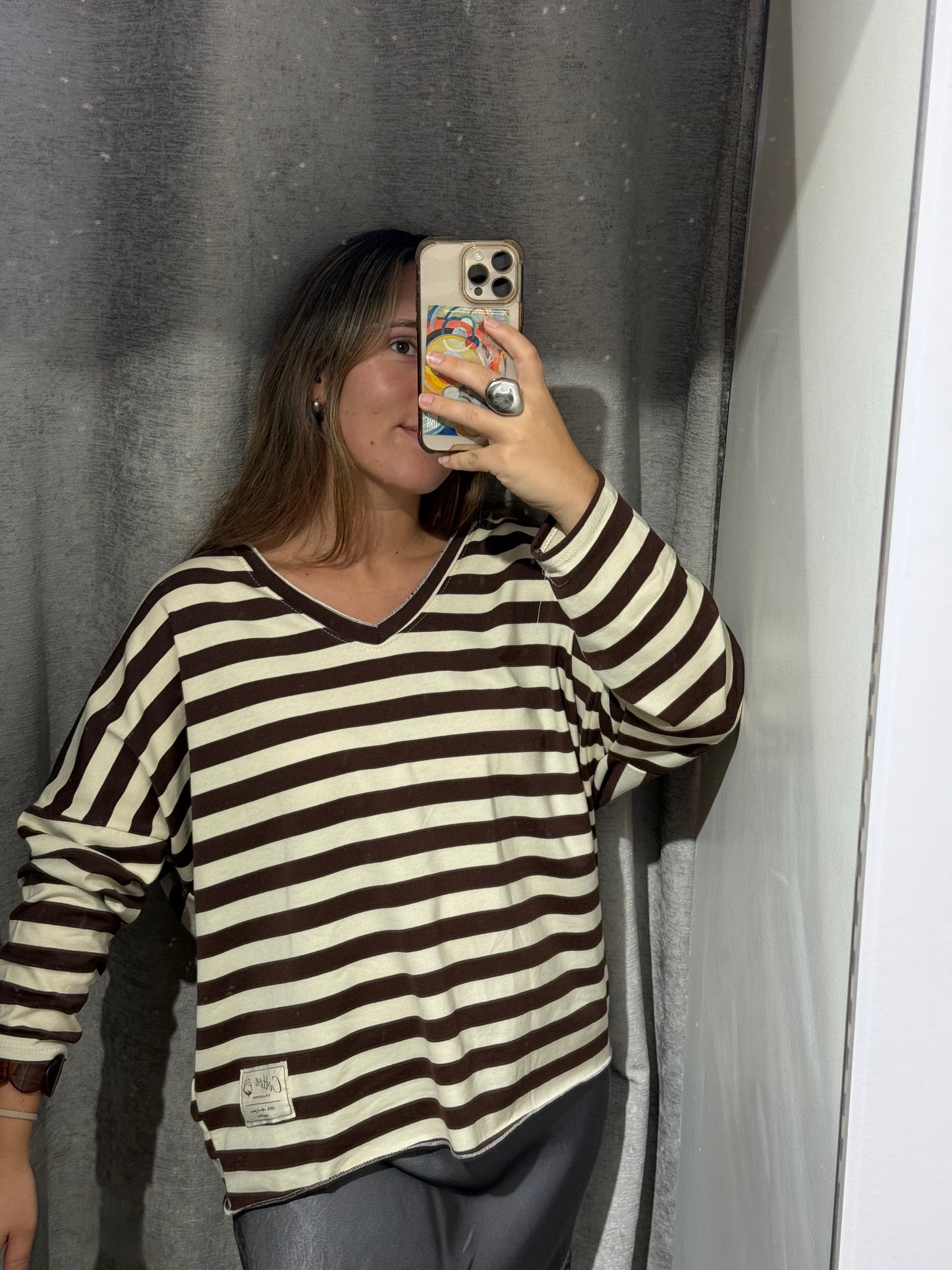 Sudadera rayas pico
