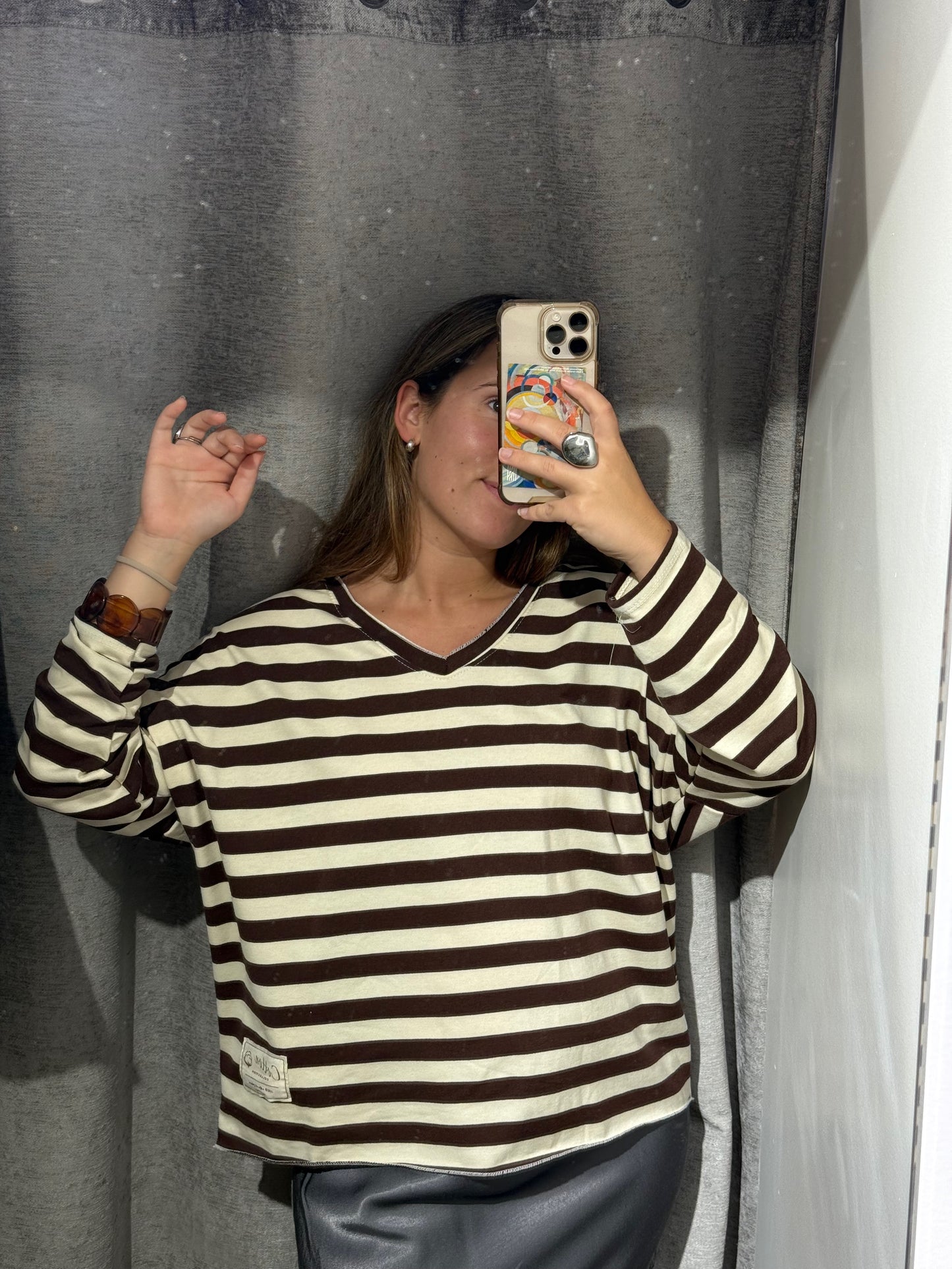 Sudadera rayas pico