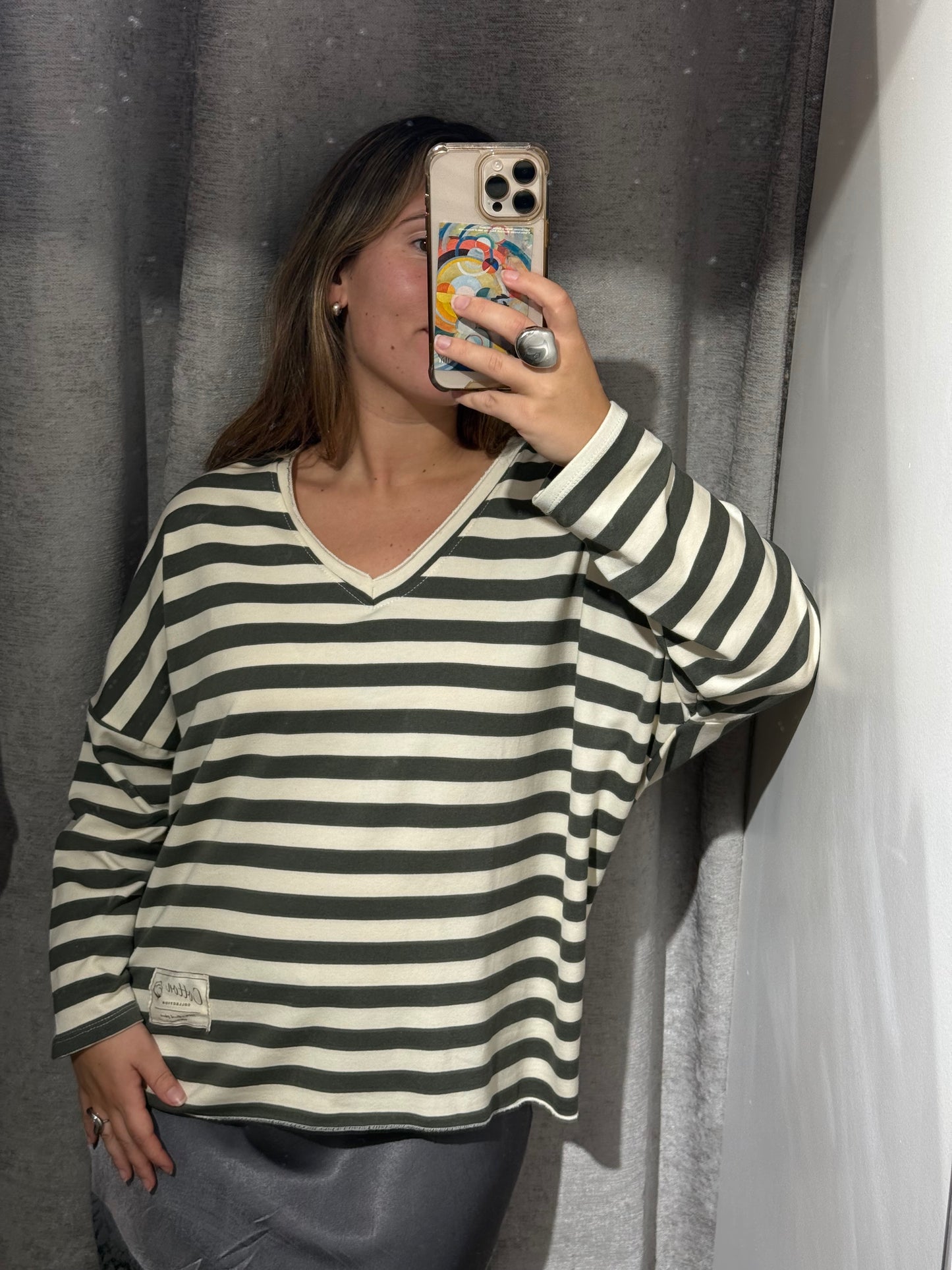 Sudadera rayas pico