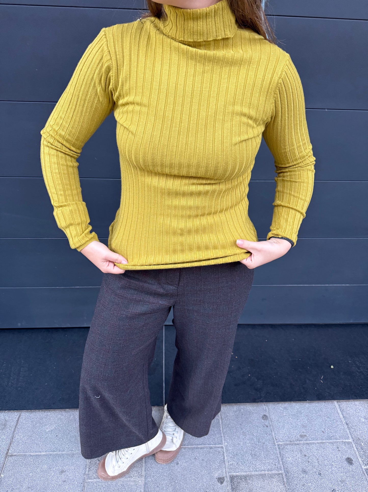 Jersey canalé cuello alto