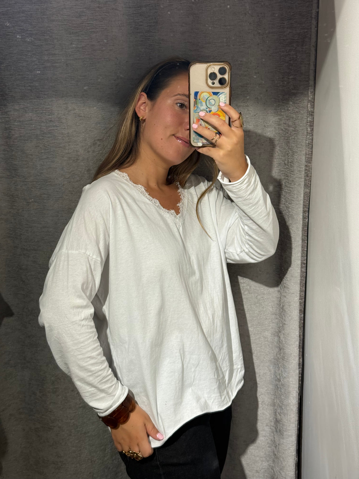 Camiseta básica puntilla