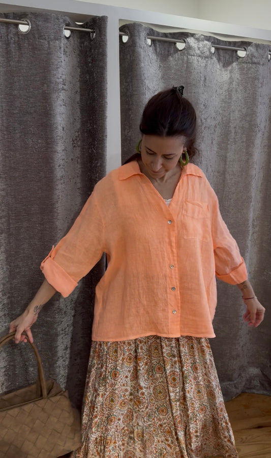 Camisa Lino Flúor