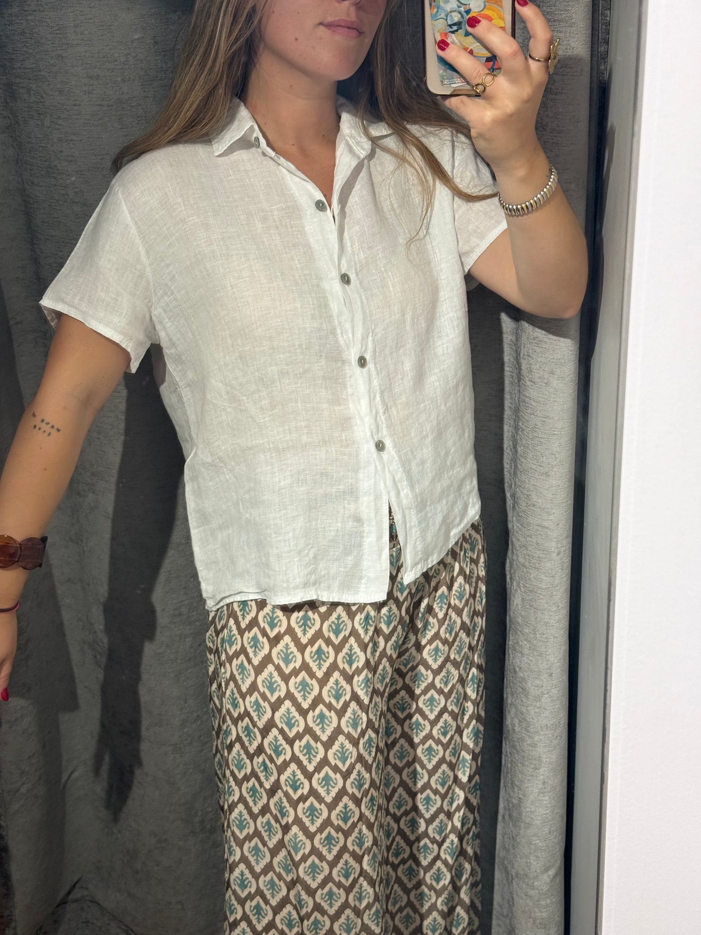 Camisa Lino Manga Corta