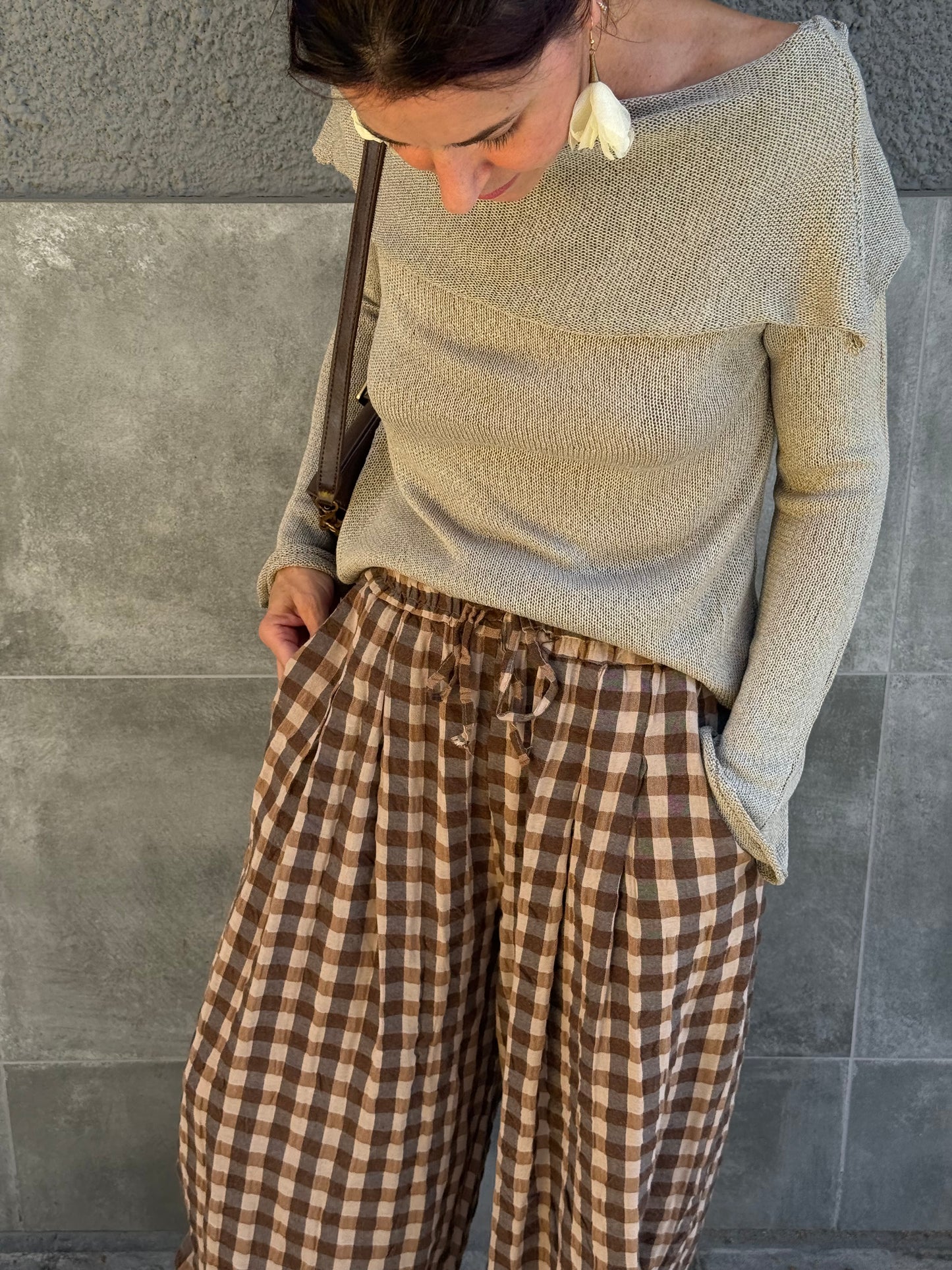 Pantalón cuadros ancho