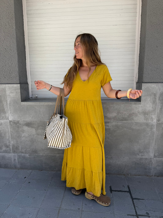 Vestido Algodón Franjas