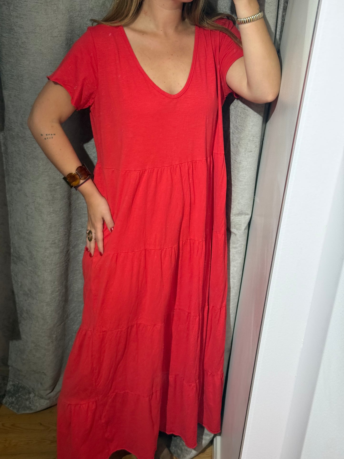 Vestido Algodón Franjas