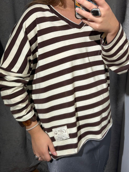 Sudadera rayas pico