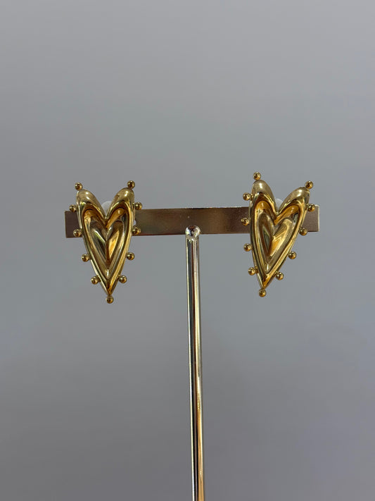 Pendientes corazón (cierre en pinza)