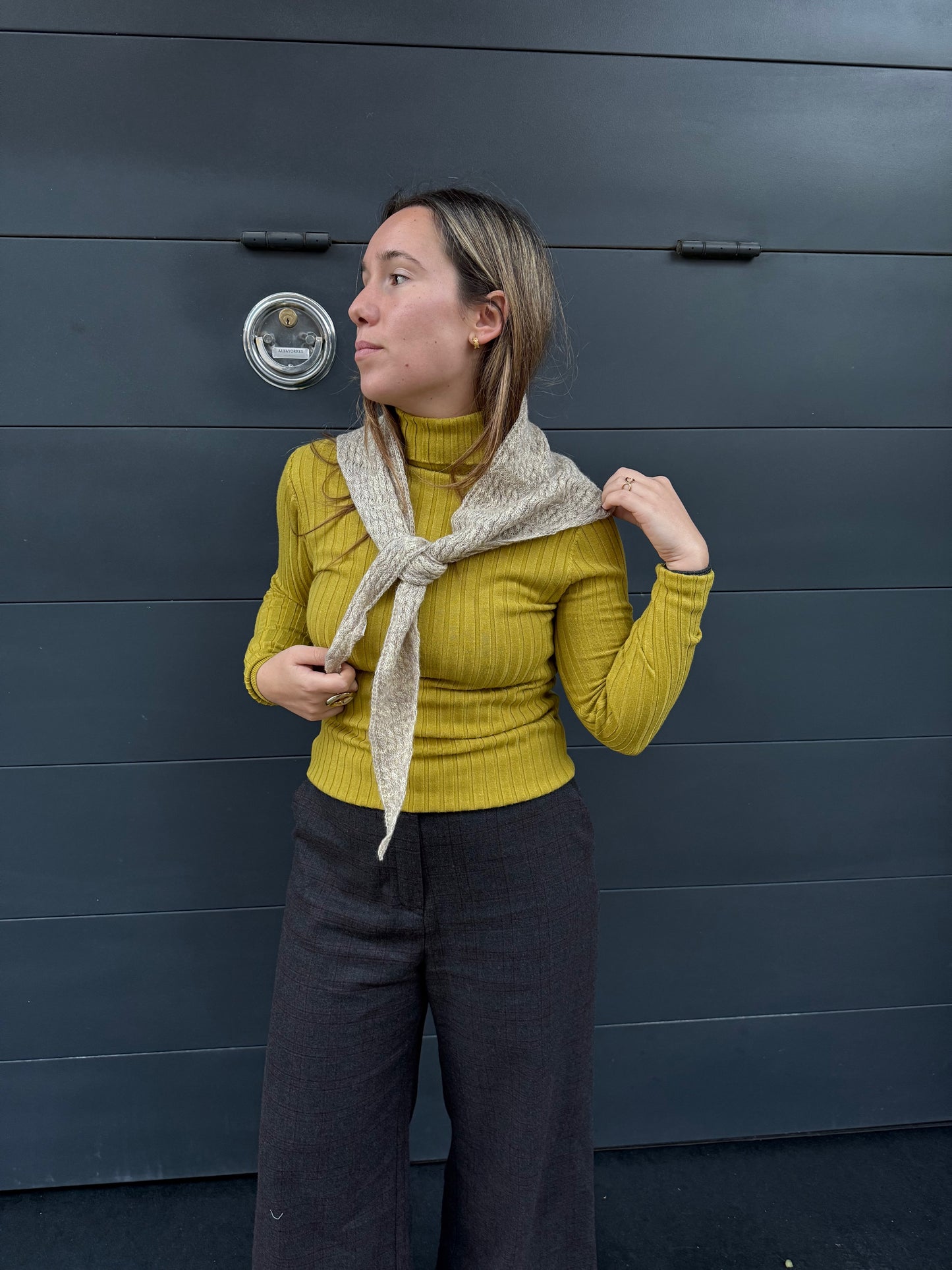 Jersey canalé cuello alto