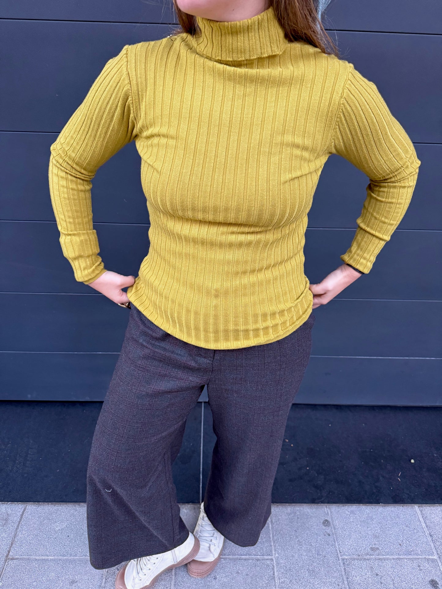 Jersey canalé cuello alto