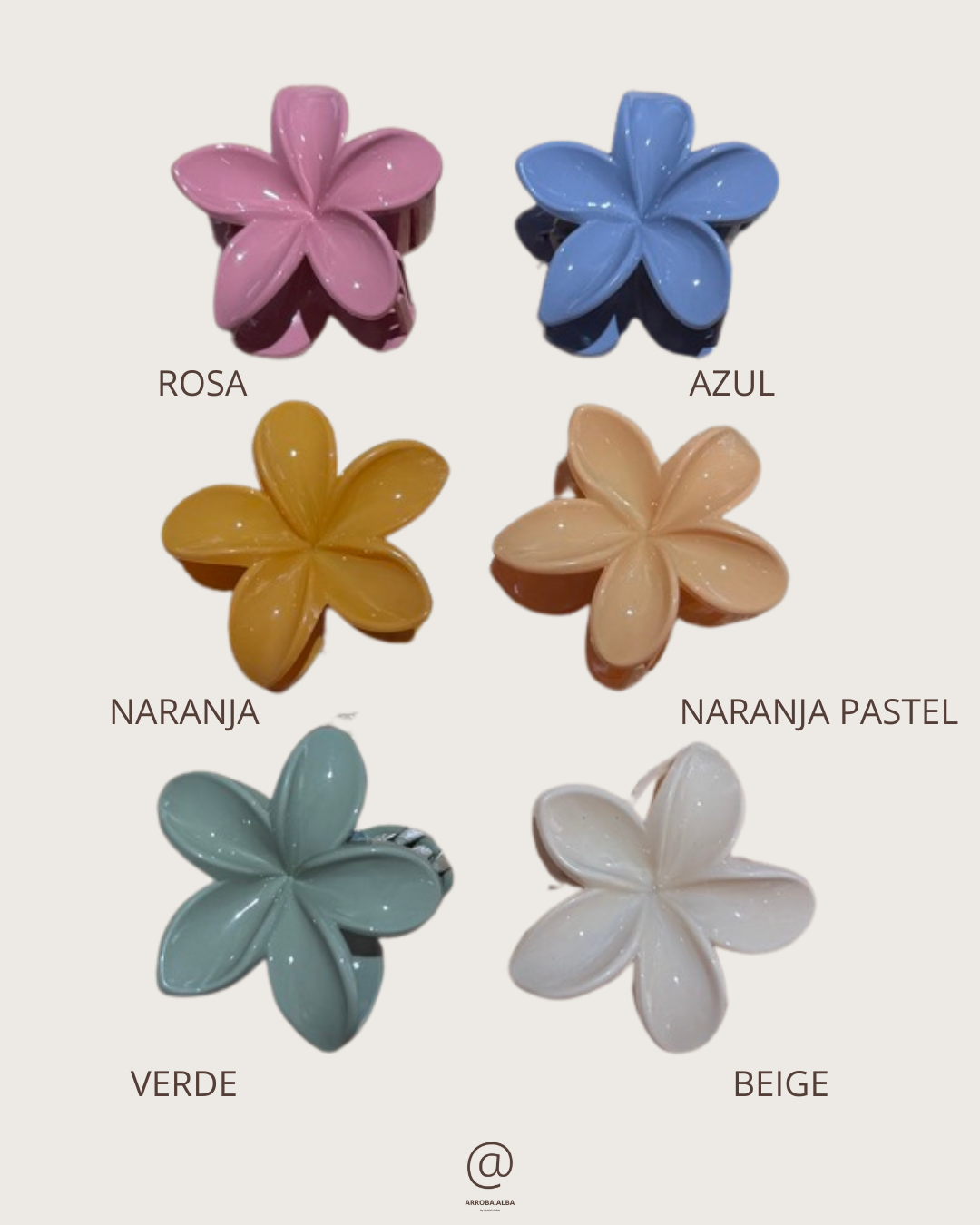 Pinza flor pastel